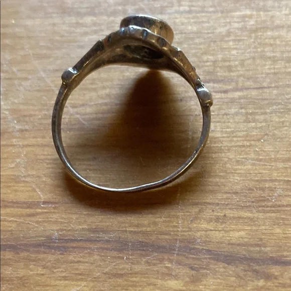 Vintage Sterling Silver Black Onyx Marcasite Oval Ring - Picture 2 of 4